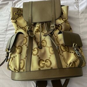 Gucci Beige and Brown Backpack